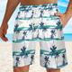 Mens Swim Shorts with Pockets Quick Dry Swim Trunks with Mesh Lining Coconut Tree Hawaiian Shorts Board Shorts Waterproof Beach Swimwear