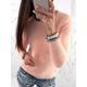 Women's Pullover Sweater Jumper Crew Neck Ribbed Knit Acrylic Beads Fall Winter Regular Outdoor Daily Going out Stylish Casual Soft Long Sleeve Solid Color Black White Pink XS S M