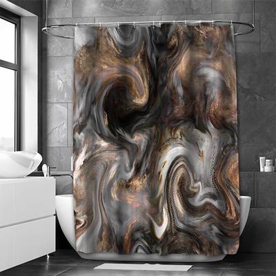 Shower Curtain with Hooks 180cm180cm(7070) Polyester Washable Waterproof Marble Abstract Pattern
