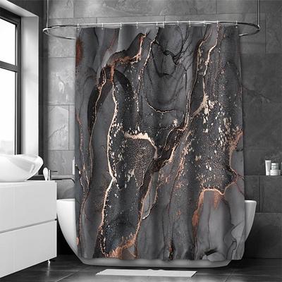 Shower Curtain with Hooks 180cm180cm(7070) Polyester Washable Waterproof Marble Abstract Pattern