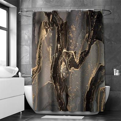 Shower Curtain with Hooks 180cm180cm(7070) Polyester Washable Waterproof Marble Abstract Pattern