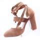 Women's Heels Pumps Sandals Lace Up Sandals Strappy Sandals Block Heel Sandals Sexy Shoes Party Outdoor Beach Solid Color Summer High Heel Chunky Heel Round Toe Elegant Sexy Casual Satin Lace-up Wine