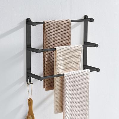 Multilayer Towel Bar Towel Rack Towel Rail,Stainless Steel 3-TierTowel Bar Storage Shelf for Bathroom 30cm~70cm Towel Holder (Black/Chrome/Brushed Golden/Brushed Nickel)