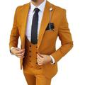 Black Yellow Red Men's Wedding Suits Solid Colored 3 Piece Standard Fit Single Breasted One-button 2024