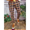 Men's Trousers Chinos Jogger Pants Plaid Dress Pants Print Lattice Full Length Casual Daily Trousers Smart Casual Yellow grid Pink Micro-elastic