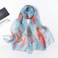 1pcs Colored Leaves Women Elegant Chiffon Georgette Bandana Scarf Summer Beach Travel Sun Protection Thin Soft Hijab