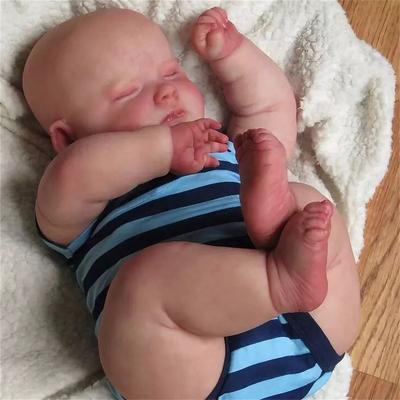 22inch Sleeping Joseph Already Painted Full Body Silicone Vinyl Reborn Baby Doll Lifelike Soft Touch Bath Toy 3D Skin