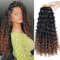 18 Inch 8 Packs Curly Crochet Hair Beach Curl Water Wave Crochet Hair Deep Wave Wavy Braids Curly Crochet Hair For Black Women