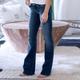 Women's LowRiseJeans Bootcut Flare Full Length Denim Pocket Ripped Stretchy High Waist Streetwear Casual Going out Casual Daily Light Blue Dark Blue XS S