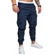 Men's Cargo Pants Cargo Trousers Joggers Trousers Drawstring Elastic Waist Plain Breathable Full Length 100% Cotton Streetwear Casual Loose Fit Black White Micro-elastic