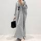 Women's Cotton Linen Maxi Shirt Dress Casual Split Long Sleeve for All Seasons 2024 Spring