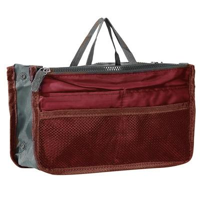 Handbag Organizer Insert for Women – Large Capacity, Zipper Closure, Portable with Handle – Ideal for Travel, Documents, Cards, and Small Items