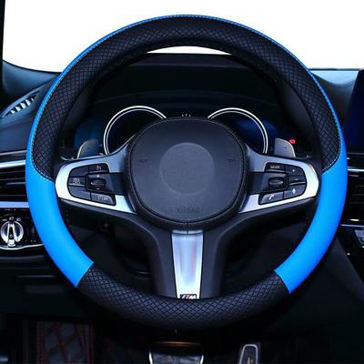 Car Steering Wheel Cover Leather Universal 15 Inch Fit Anti-Slip amp; Odor-Free