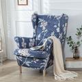 Stretch Wingback Chair Cover Wing Chair Slipcovers With Seat Cushion Cover Spandex Jacquard Wingback Armchair Covers for Ikea Strandmon Chair