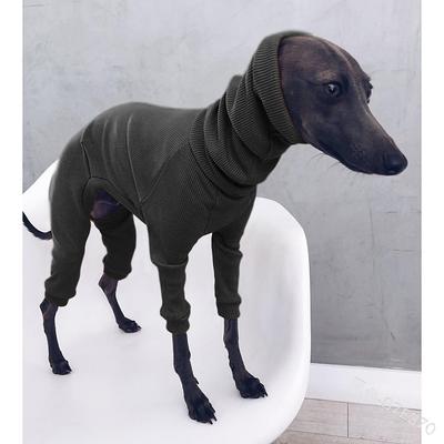 Winter Dog Coat Jacket Tight Dog Hoodie Dog Jumper Sweater for Greyhound Whippet,Dog Clothes Greyhound Turtleneck Sweatershirt Jumper,Warm T-Shirt Pet Clothes (Black,5XL)