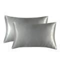 Set of 2 Pcs Silk Satin Pillowcase for Hair and Skin Slip, Pillow Cases for Standard/Queen/King Size - Satin Cooling Pillow Covers with Envelope Closure Suit