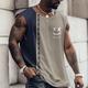 Smile Face Mens Graphic Vest Sleeveless 3D Shirt Casual White Summer Cotton Men'S Top For Color Block Funny Crew Neck Clothing Apparel Print Daily Dreamer Image