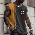Smile Face Mens Graphic Vest Sleeveless 3D Shirt Casual White Summer Cotton Men'S Top For Color Block Funny Crew Neck Clothing Apparel Print Daily Dreamer Image