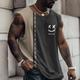 Smile Face Mens Graphic Vest Sleeveless 3D Shirt Casual White Summer Cotton Men'S Top For Color Block Funny Crew Neck Clothing Apparel Print Daily Dreamer Image