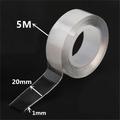 1 Roll 5M 2/3/5cm Width Transparent Double Sided Tape Nano Self-Adhesive Tape No Trace Reusable Tape Glue Sticker for Car Kitchen Bathroom