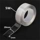 1 Roll 5M 2/3/5cm Width Transparent Double Sided Tape Nano Self-Adhesive Tape No Trace Reusable Tape Glue Sticker for Car Kitchen Bathroom