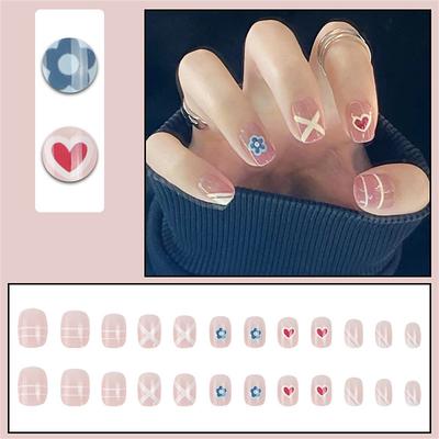 Y2 Nail Art Removable Fake Nail Patch Net Red Girls Short Nail Art Finished Cute Net Red New