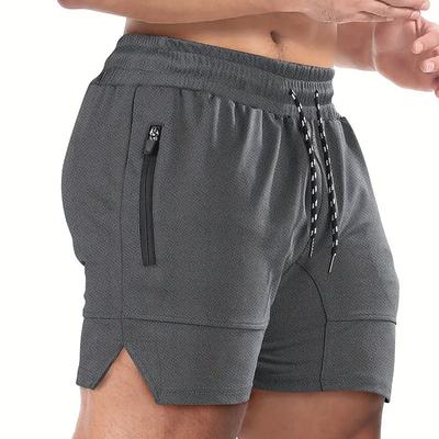 Men's Shorts Sports Going out Weekend Running Casual Drawstring Elastic Waist Plain Knee Length Gymnatics Activewear Wine Red Black Micro-elastic