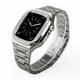 Link Bracelet Compatible with Apple Watch band 40mm 41mm 44mm 45mm with Case Men Butterfly Buckle Stainless Steel Strap Replacement Wristband for iwatch Series 9 8 7 6 5 4 SE