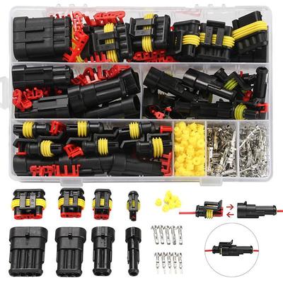 708PCS 1-6Pins HID Waterproof Connectors 43 Sets Car Marine Seal Electrical Wire Connector Plug Truck Harness 300V 12A Kit