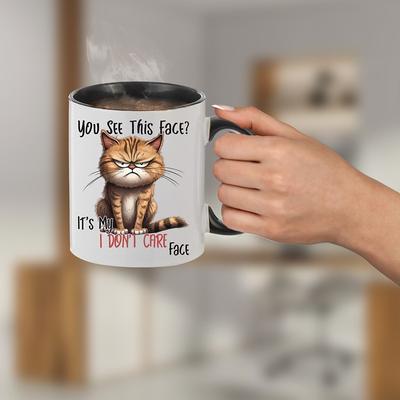 1pc 11oz 330ML Cute Coffe Kitten Grumpy Face Cat Ceramic Mug Creative Coffee Mug With Gift Box Great Gift For Mom Friends