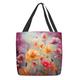 Women's Tote Shoulder Bag Canvas Tote Bag Polyester Shopping Daily Holiday Print Large Capacity Foldable Lightweight Flower Blue Fuchsia Green