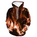 Men's Unisex Hoodie Pullover Hoodie Sweatshirt Yellow Red Purple Green Hooded Graphic Flame Daily Going out 3D Print Plus Size Basic Casual Spring Summer Clothing Apparel Hoodies Sweatshirts Long