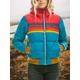 Women's Winter Jacket Puffer Jacket Street Daily Going out Winter Fall Regular Coat Stand Collar Regular Fit Windproof Warm Active Streetwear Casual Jacket Long Sleeve Color Block Rainbow Pocket Full