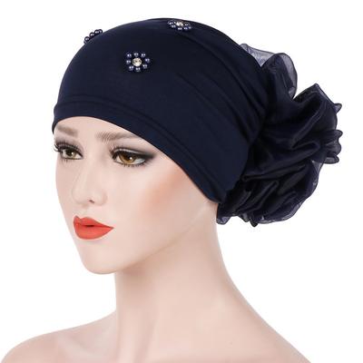 New Women Hair Loss Cap Beanie Skullies Flower Pearls Muslim Cancer Chemo Cap Islamic Indian Hat Cover Head Scarf Fashion Bonnet