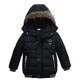 Kids Boys' Down Coat Winter Hoodie Jacket Faux Fur Trim Long Sleeve Green Blue Black Plain Parka 3-6 Years