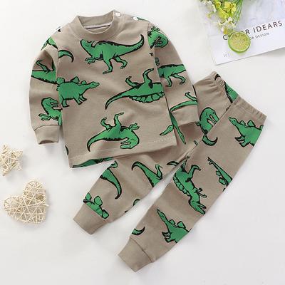 Kids Boys 2 Pieces T-shirt Pants Long Sleeve Owl A01 A02 Animal Cartoon Crewneck Summer Spring Basic Home 3-7 Years