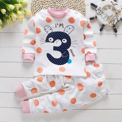 Kids Boys 2 Pieces T-shirt Pants Long Sleeve Owl A01 A02 Animal Cartoon Crewneck Summer Spring Basic Home 3-7 Years