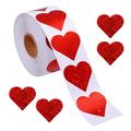 500Pcs/roll Sparkle Heart Stickers Red Love Scrapbooking Adhesive Sticker For Valentines Day Wedding Gift Box Bag Decoration Birthday Mother's Day Women's Day White Valentine's Day Gift
