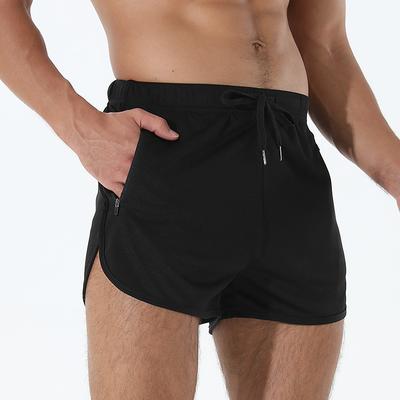 Men's Running Shorts Athletic Shorts Drawstring Zipper Pocket Shorts Athletic Athleisure Spandex Breathable Quick Dry Soft Fitness Gym Workout Running Sportswear Activewear Solid Colored Dark Grey