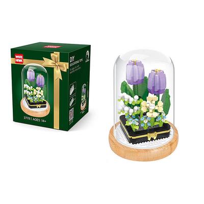Women's Day Gifts Building Blocks,Create Beautiful Flower Bouquets with this 1pc Flower Building Kit - Perfect for Adults Kids! Mother's Day Gifts for MoM