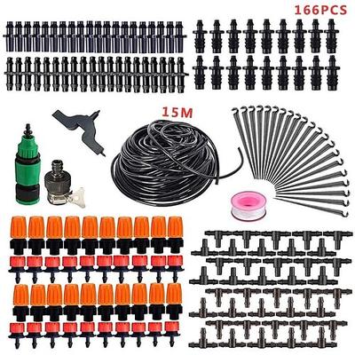 Drip Irrigation System Watering Garden Kits 15m Automatic Sprinkler Adjustable Nozzle Mist Cooling Outdoors Atomization Balcony Patio Lawn Kit