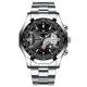 FNGEEN Men Quartz Watch Luxury Large Dial Fashion Wristwatch Luminous Calendar Waterproof Stainless Steel Strap Watch