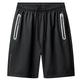 Men's Athletic Shorts Active Shorts Stretch Shorts Drawstring Elastic Waist Zipper Pocket Plain Comfort Breathable Short Casual Daily Leisure Sports Streetwear Stylish Black / Red BlackGrey