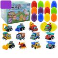 Easter Basket Stuffers Easter Egg Children's Building Block Blind Box Cartoon Rabbit Decompression Color Film Twisted Egg Engineering Car Toy