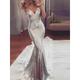Women's Silver Sequin Dress Prom Dress Party Dress Sparkly Dress Long Dress Maxi Dress Silver Sleeveless Spring Fall Winter Spaghetti Strap Fashion Evening Party