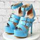 Women's Heels Sandals Lace Up Sandals Strappy Sandals Stilettos Daily Club Summer Rivet Buckle Lace-up High Heel Open Toe Sexy Patent Leather Lace-up White / Blue Black White