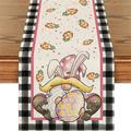 Table Runner, Happy Easter Table Runner, Cute Rabbit Bunny Egg Pattern Table Cover, Easter Atmospheric Table Runner, Holiday Desktop Decoration Fabric Table Runner,Easter Decor