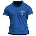 Men's Polo Shirt Lapel Polo Graphic Polo Button Up Polos Cotton Polo Shirt Graphic Prints Cross Turndown Black White Yellow Red Navy Blue Outdoor Street Short Sleeve Print Clothing Apparel Sports