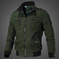 Men's Bomber Jacket Lightweight Jacket Summer Jacket Work Jacket Sports Climbing Windproof Warm Patchwork Fall Solid Color Stand Collar Cotton Black Army Green Red Blue Khaki Jacket