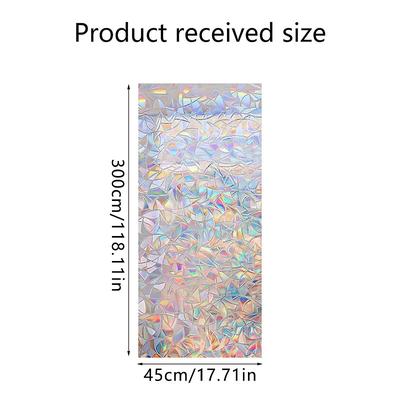 Rainbow Window Film Translucent Stained Glass Self Adhesive Film Static Cling Thermal Insulation Window Sticker for Home